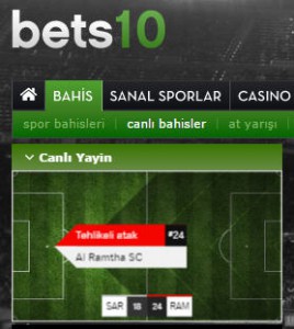 Bets10 Canlı Bahis Oranları